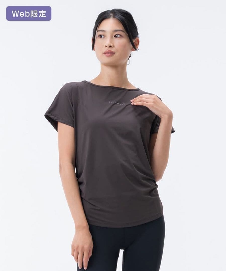 新品　スカーラ sukala トップス　Tシャツ　焦茶　M ホットヨガ　ダンス