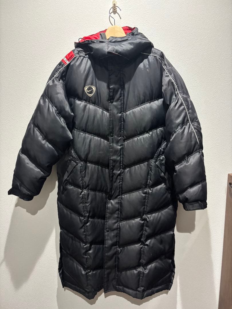 NIKE フード付き ロング丈 ダウンベンチコート　メンズLサイズ