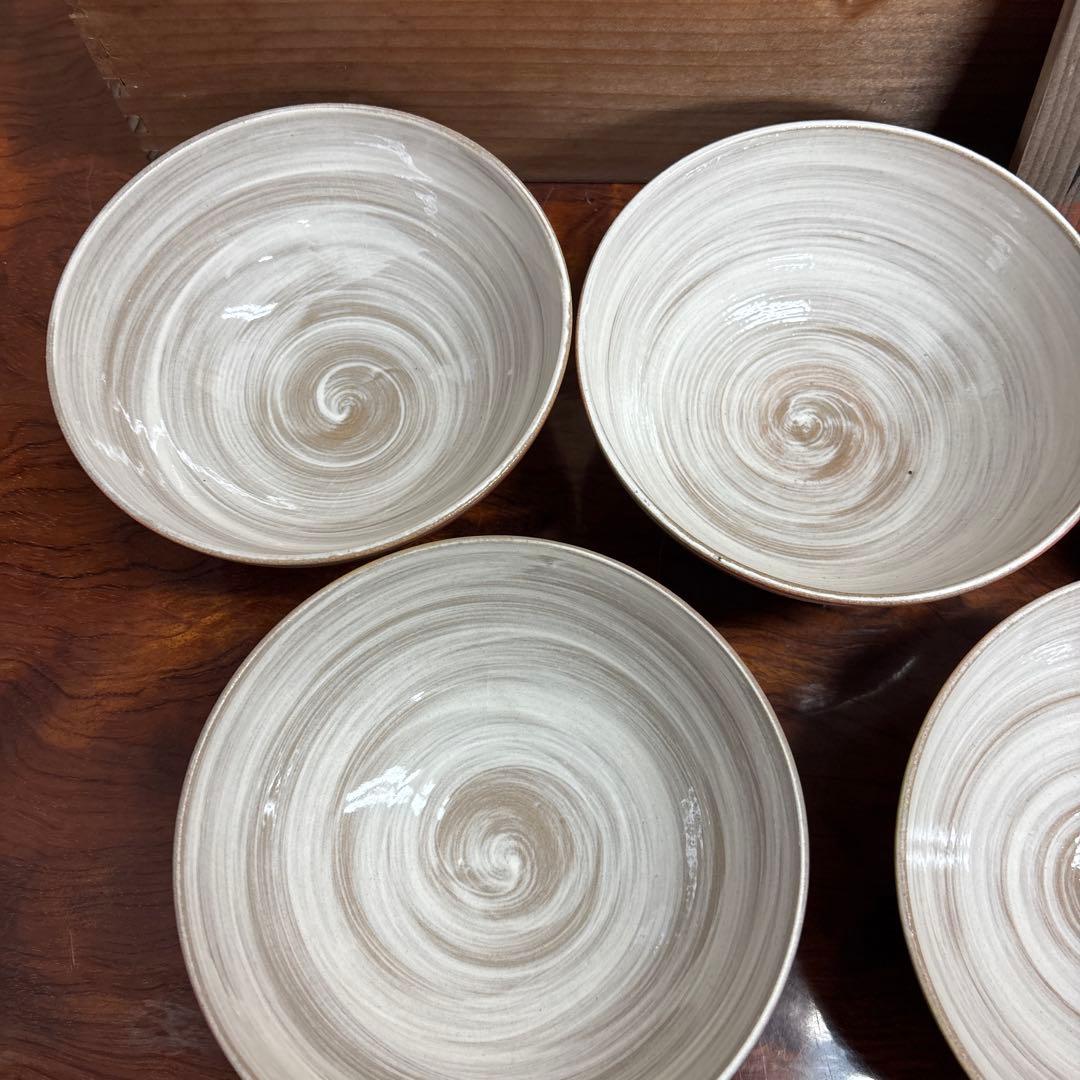 粉引染付丸茶碗 丸茶碗5個と箸置き5個セット　o0114o21