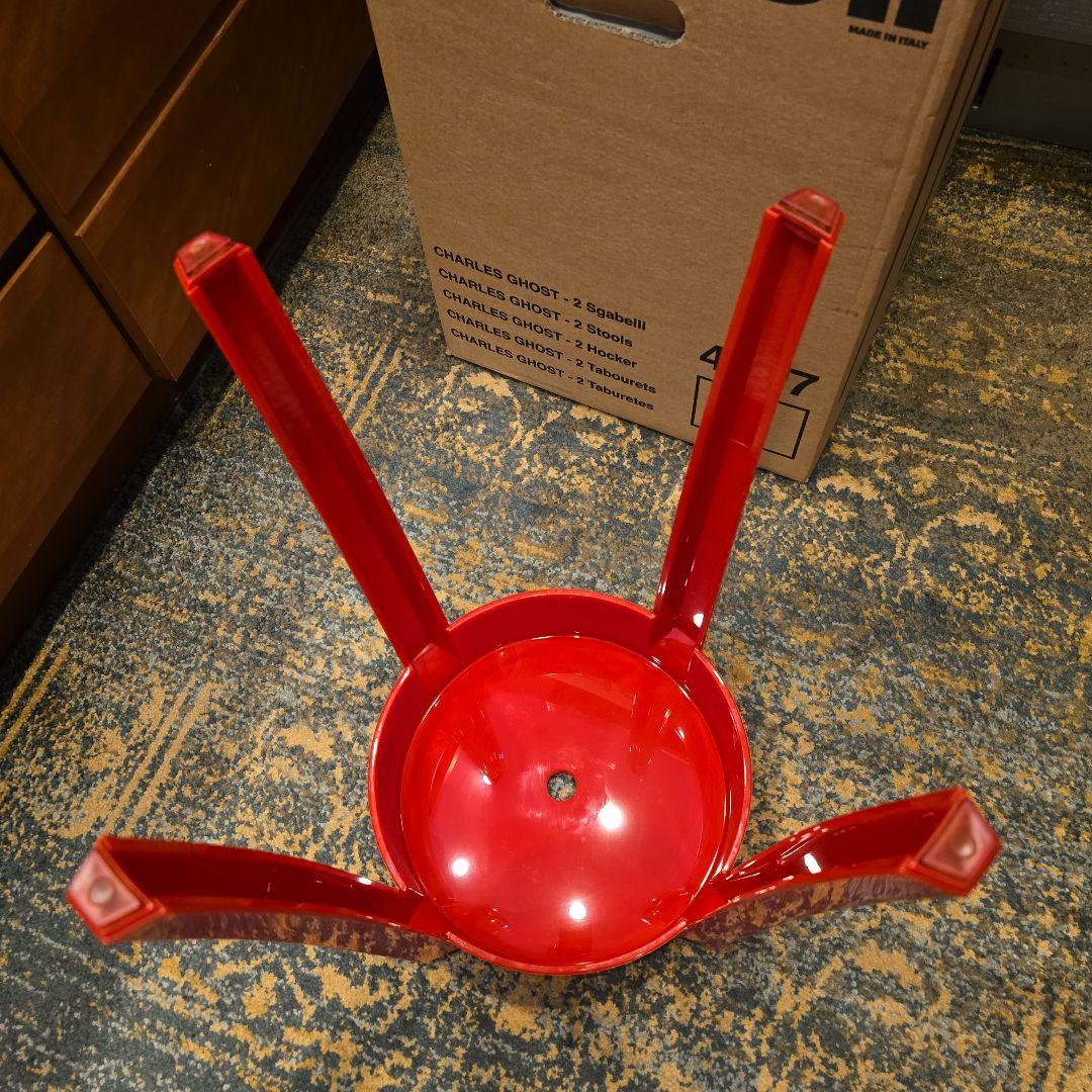 【Kartell】 カルテル チャールズゴースト スツール グロッシーレッド