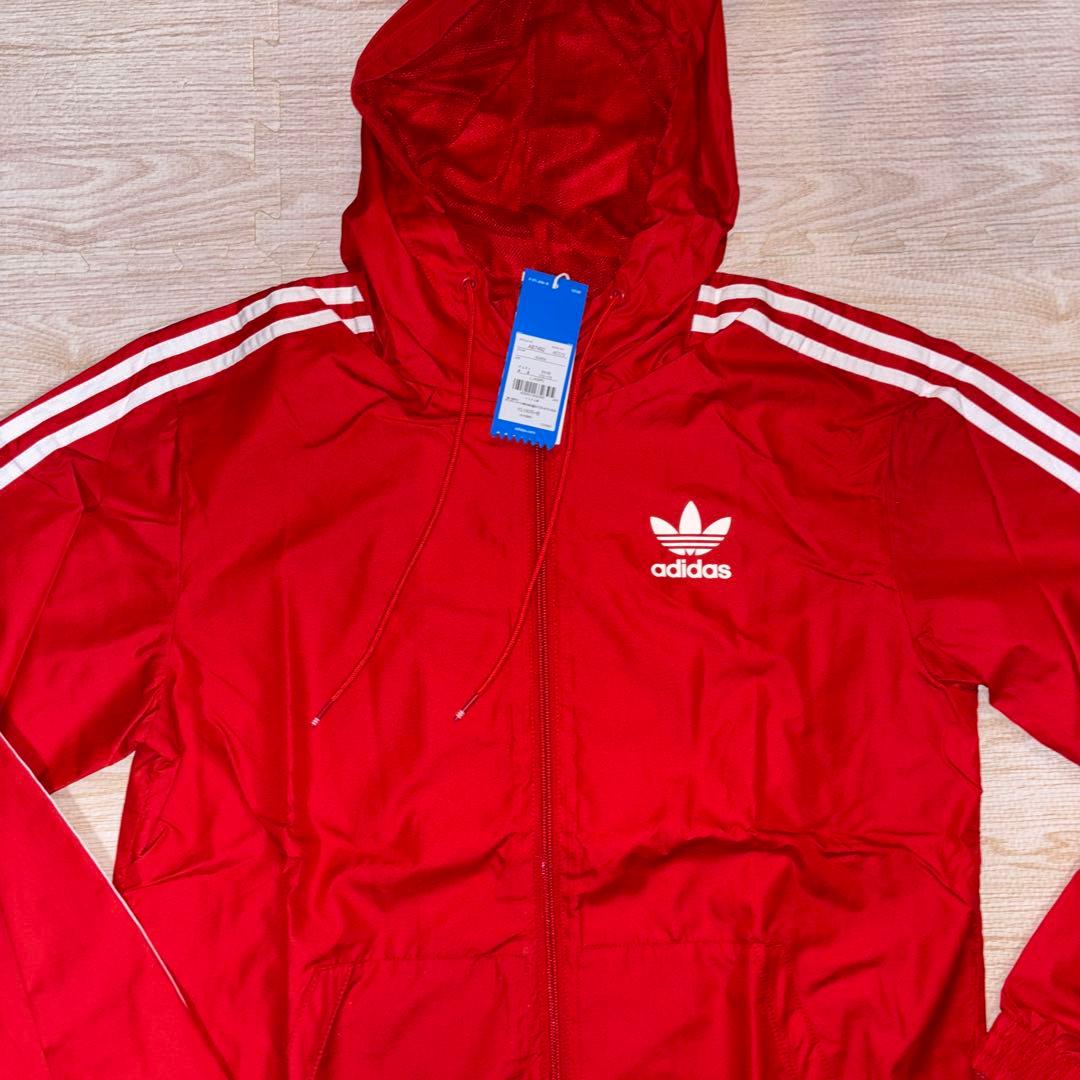 新品　adidas ウィンドブレーカー Lサイズ　赤　レッド