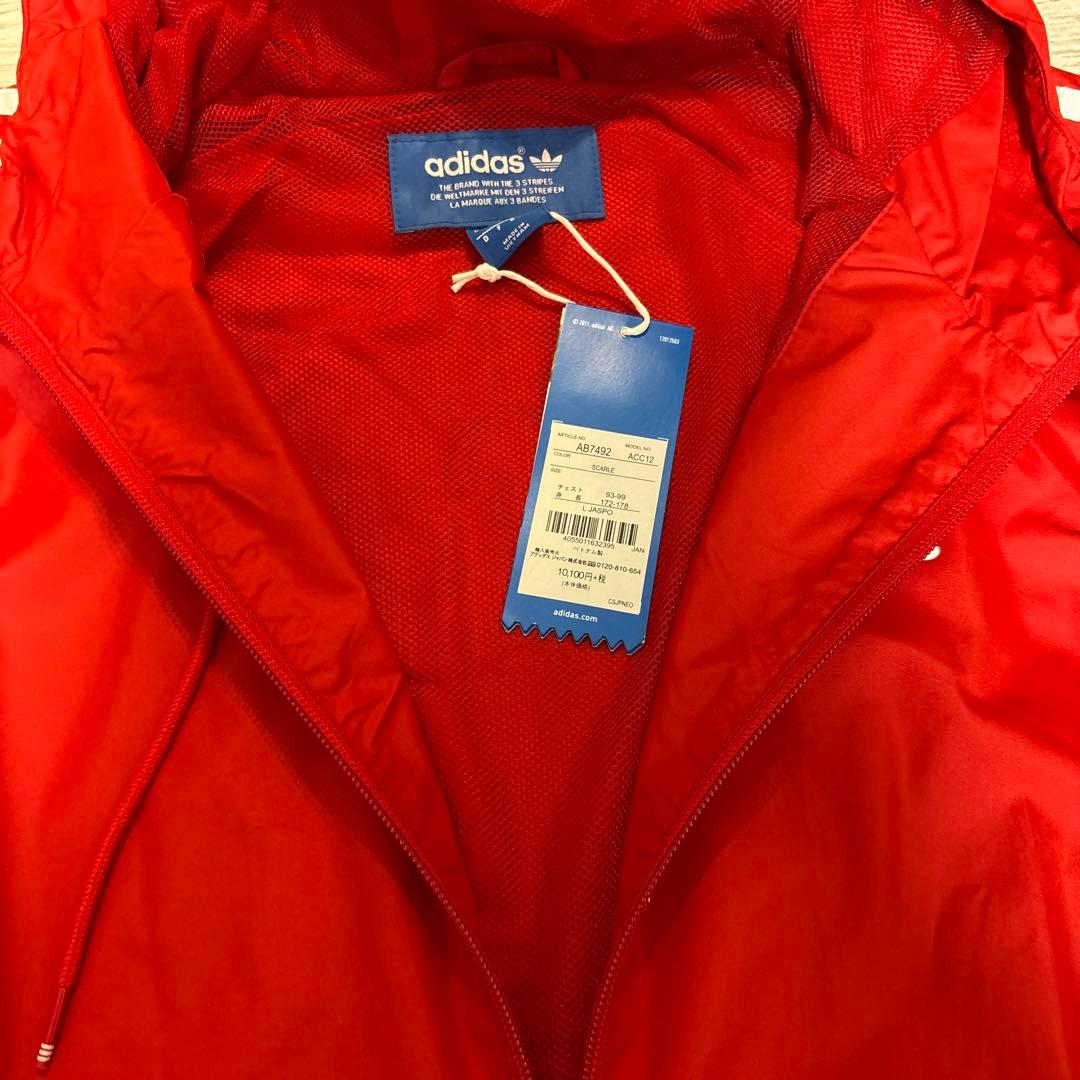 新品　adidas ウィンドブレーカー Lサイズ　赤　レッド