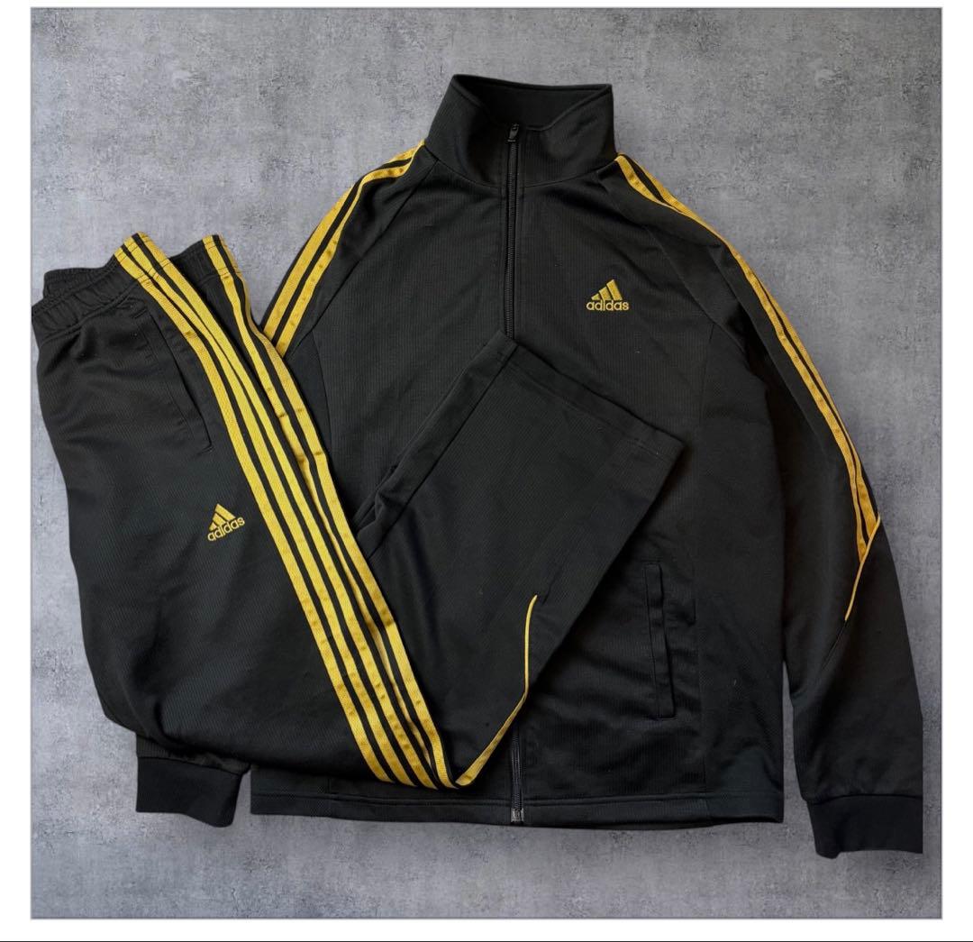 アディダス　adidas CLIMLITE ジャージ上下セット L 黒/黄色