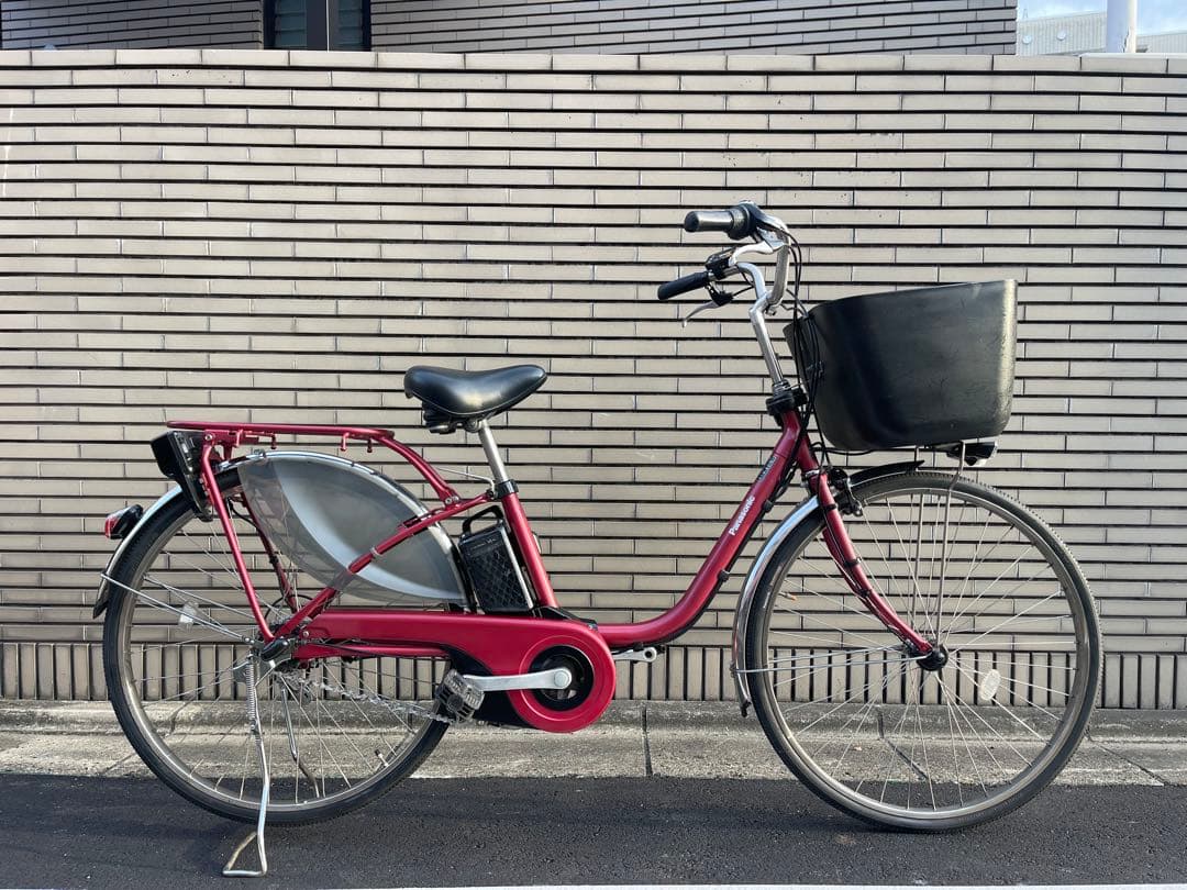 16Ahパナソニック電動アシスト自転車赤いシティタイプ