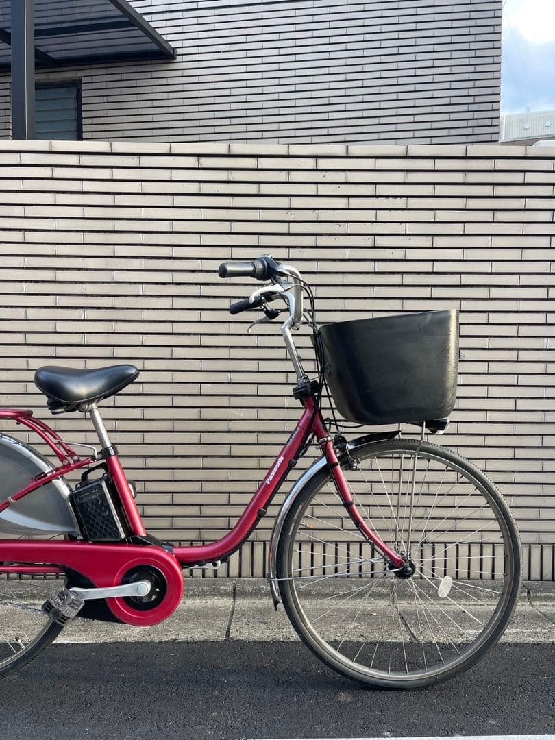 16Ahパナソニック電動アシスト自転車赤いシティタイプ
