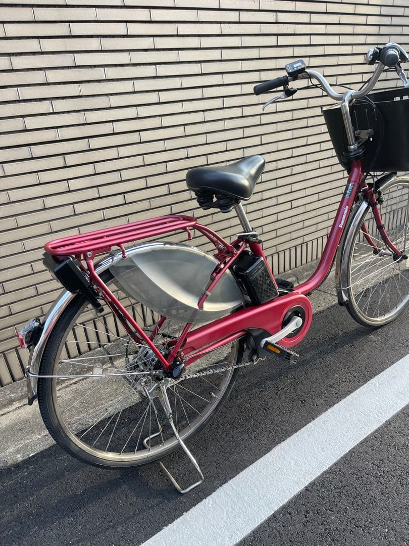 16Ahパナソニック電動アシスト自転車赤いシティタイプ