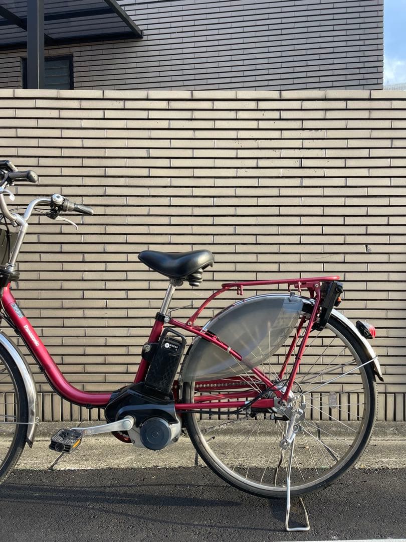 16Ahパナソニック電動アシスト自転車赤いシティタイプ