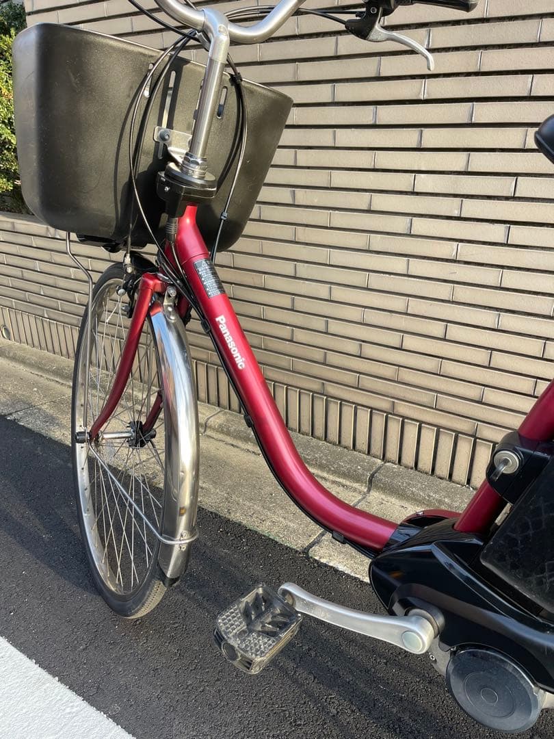 16Ahパナソニック電動アシスト自転車赤いシティタイプ