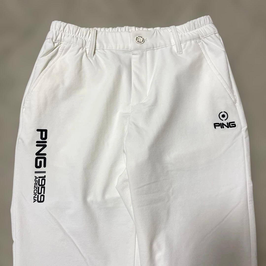 美品☆PING ピン ロゴ入り ストレッチパンツ ゴルフウェア レディース