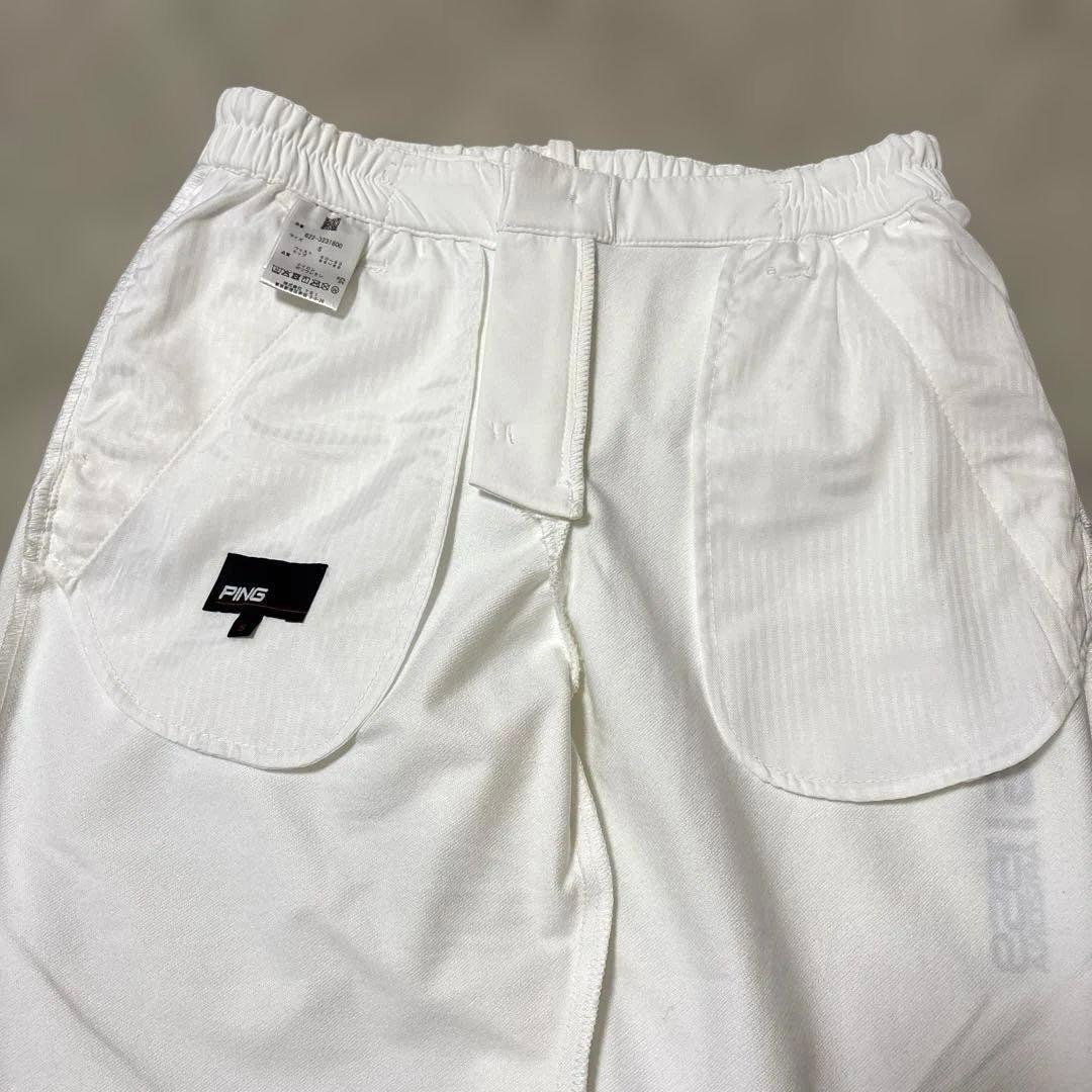 美品☆PING ピン ロゴ入り ストレッチパンツ ゴルフウェア レディース