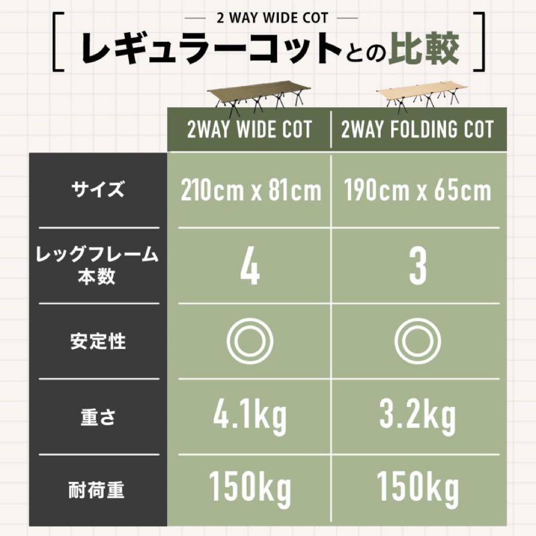 2WAYワイドコット タン