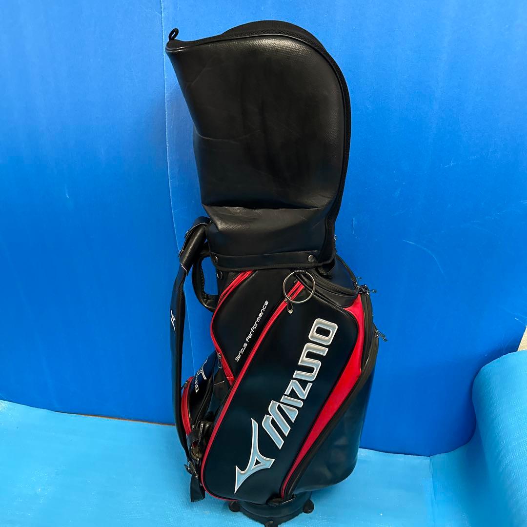 Mizuno ゴルフバッグ 黒/赤3点式ベルト