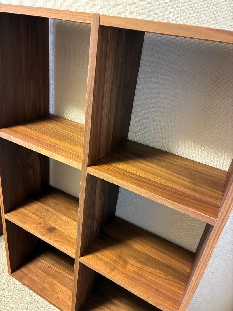 MUJI無印良品　スタッキングシェルフ3段×2列　ウォールナット材_01
