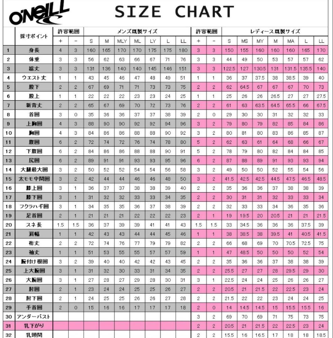 未使用　O'Neill Hammer 3/2mm レディース　MSサイズ