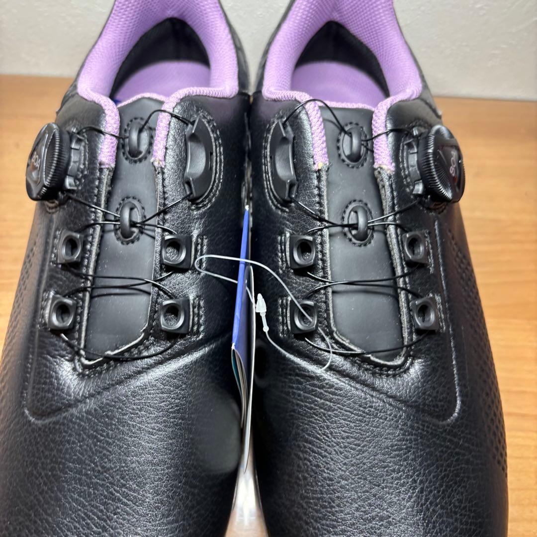 【新品】asics ゴルフシューズ　ボア　ブラック　25.5