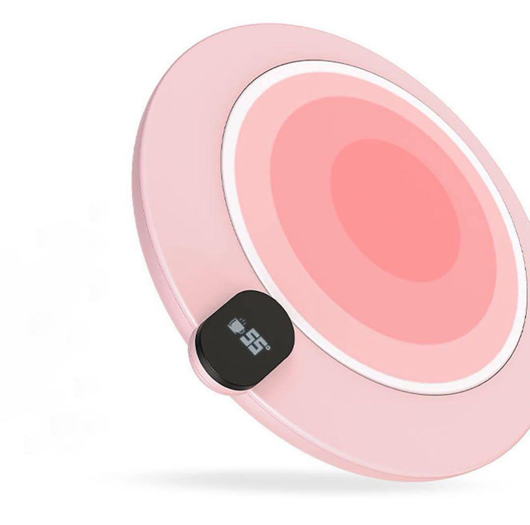 送料無料　マグカップヒーター スマートホーム USB ピンク　卓上ヒーター