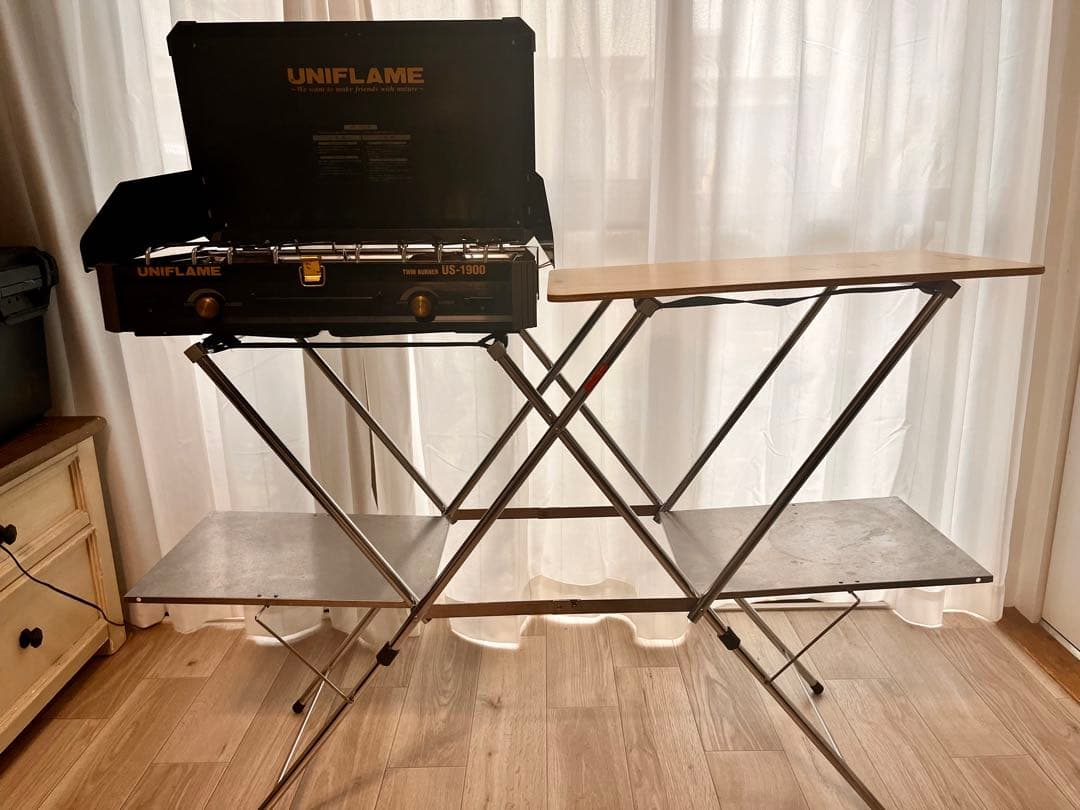 UNIFLAME ツーバーナーコンロ US-1900 キッチンスタンドセット