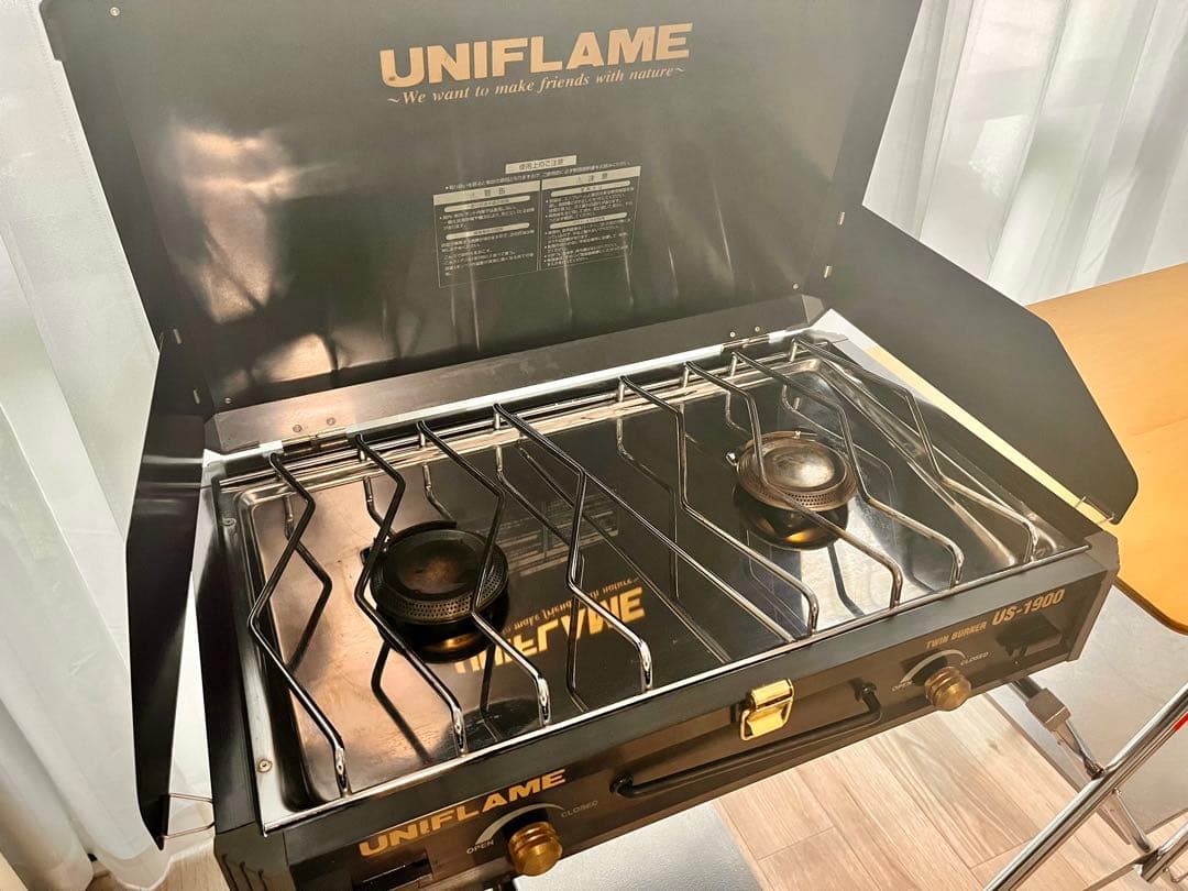 UNIFLAME ツーバーナーコンロ US-1900 キッチンスタンドセット