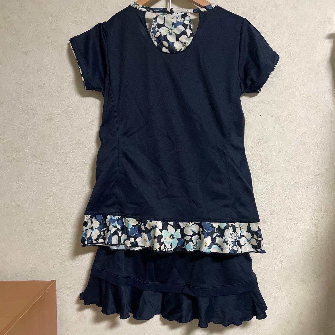 BabolaT テニスウェア セットアップ ネイビー Tシャツ スコート L