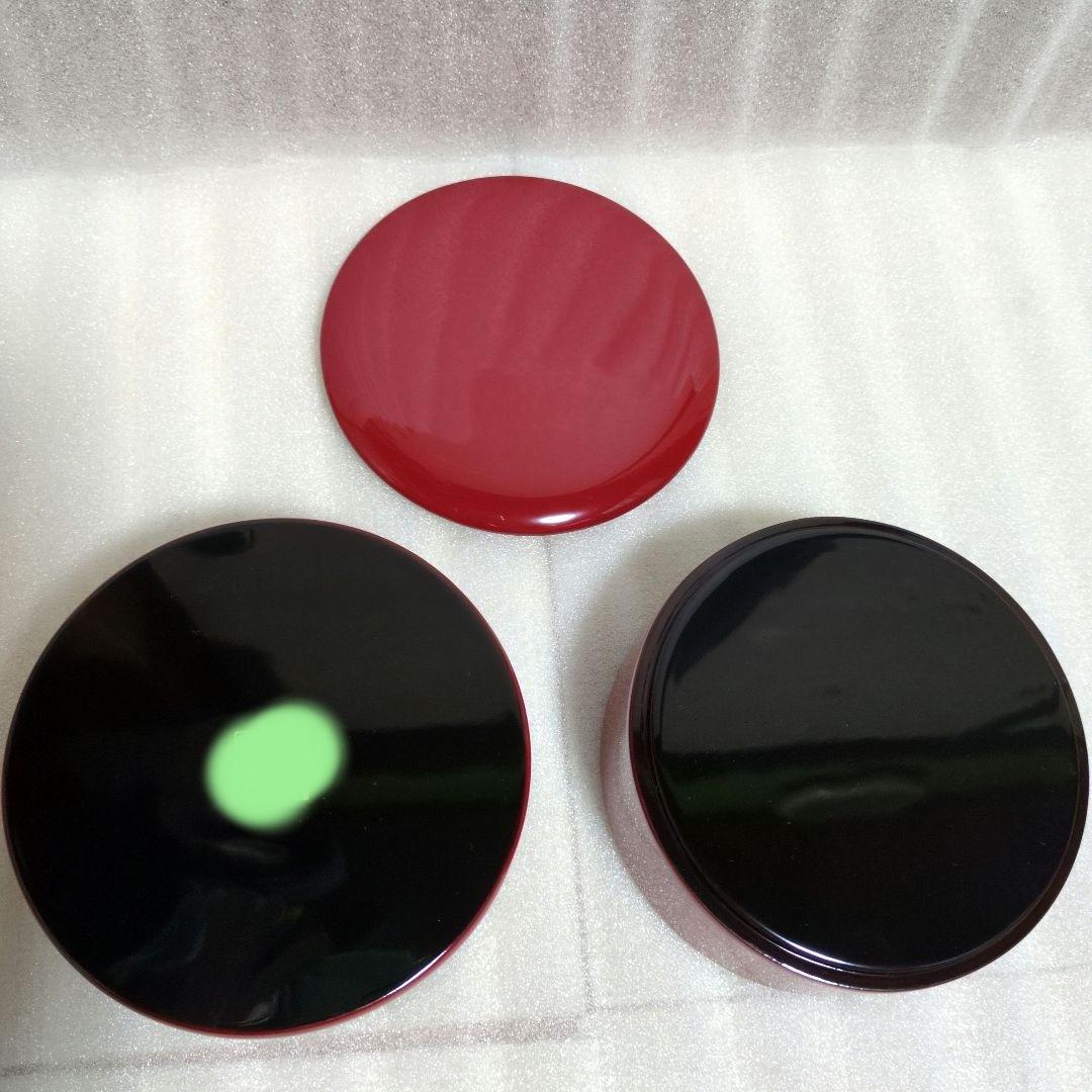 【川連漆器】二段丸重箱（袋付き）