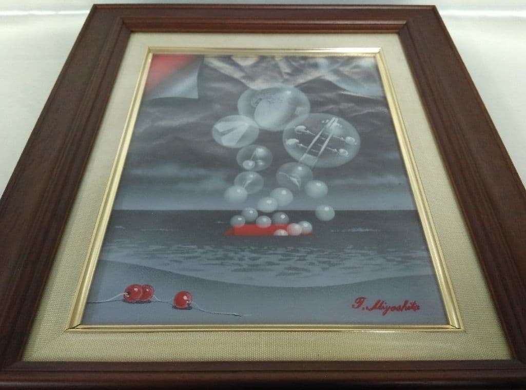 油絵 肉筆 抽象画「愛の鈴」宮下利彦　3号