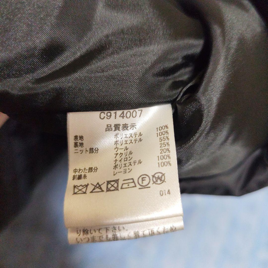 ノースリーブ　 ロング丈　 フード付　ダブルジップ　異素材　切替　中わた