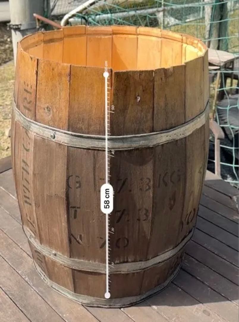 【希少当時物】横浜ステンシル 木樽＆天板 アンティーク カフェ 什器 ガレージ