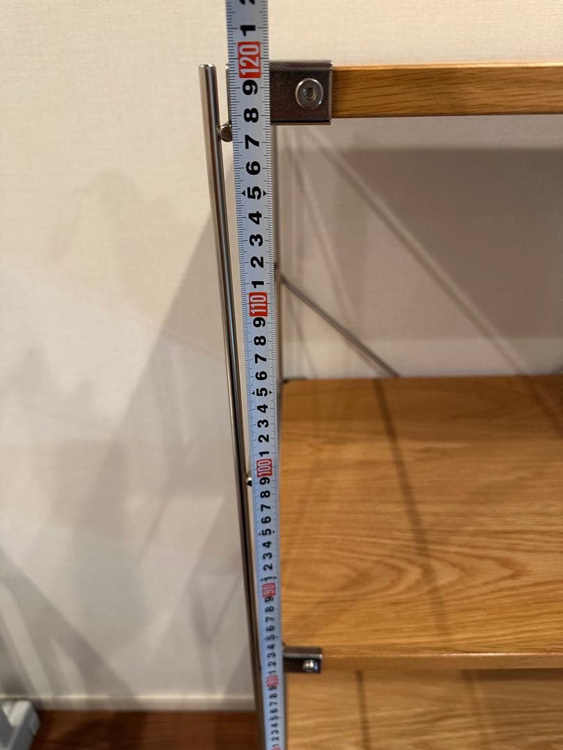 ステンレスユニットシェルフ・オーク材棚セット・中 幅５８ｃｍ
