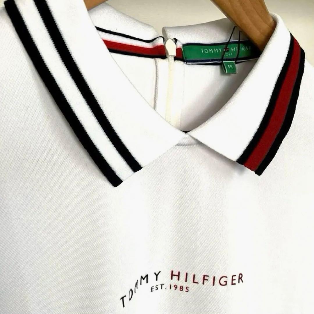 【新品】 長袖ポロシャツ バックファスナーM ホワイト