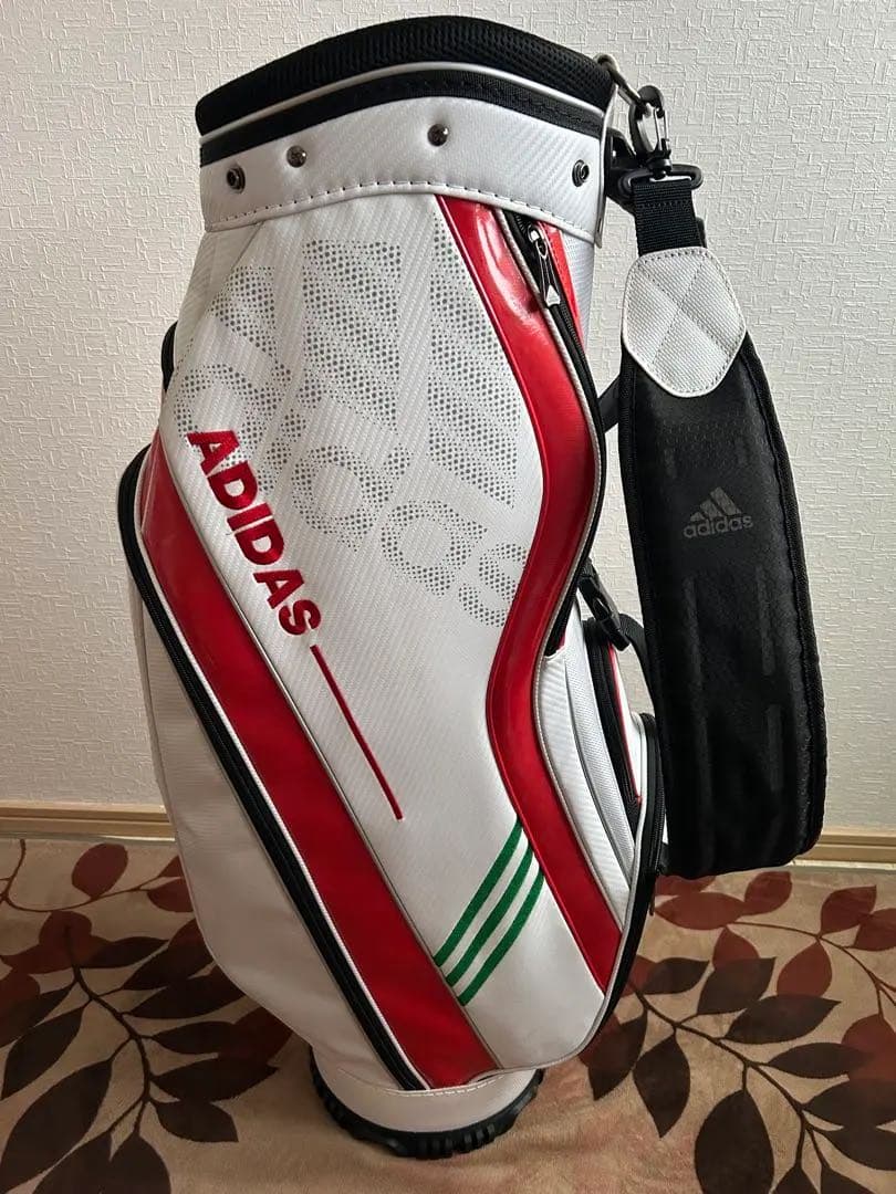 ※商品説明見てください※ADIDAS キャディバッグ ホワイト/レッド