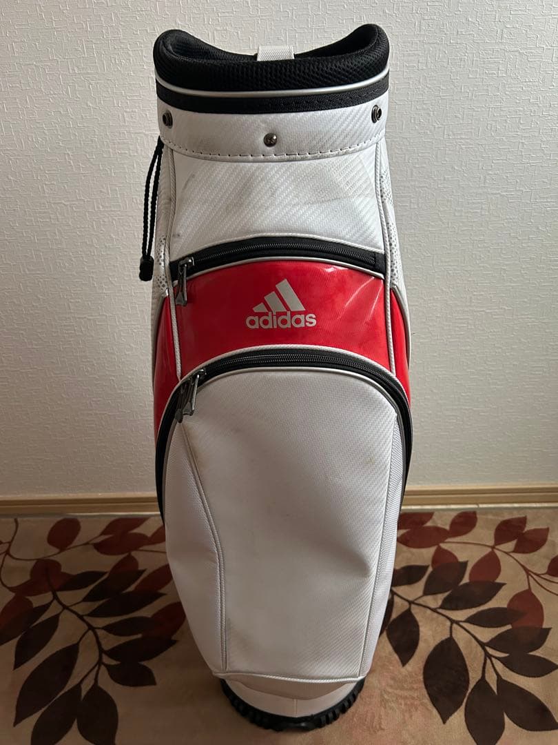 ※商品説明見てください※ADIDAS キャディバッグ ホワイト/レッド
