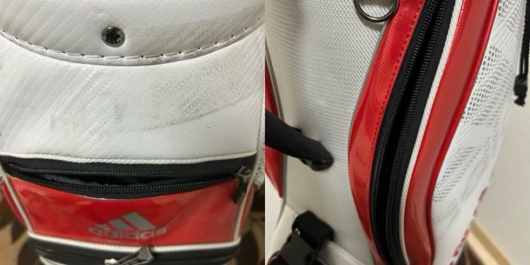 ※商品説明見てください※ADIDAS キャディバッグ ホワイト/レッド