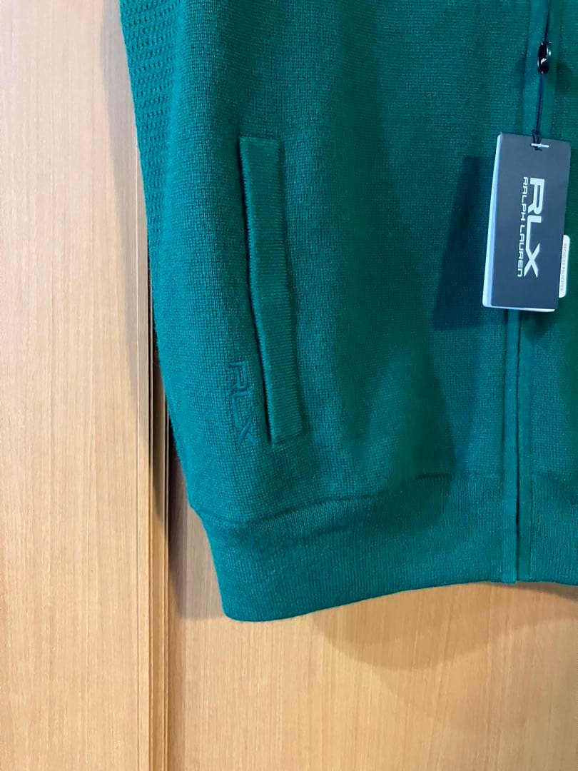 新品 RLX ゴルフ フルジップ セーター ベスト M ラルフローレン グリーン
