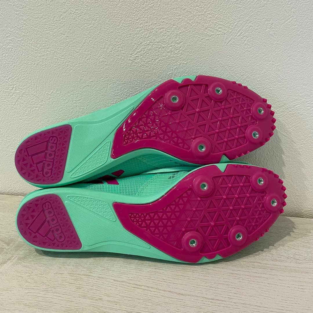 新品 adidas ディスタンススター 25cm 緑 陸上スパイク 中長距離