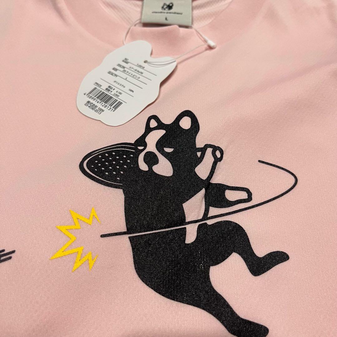 クラウディオパンディアーニ テニスウェア 半袖Tシャツ桃TJ0018メンズL新品