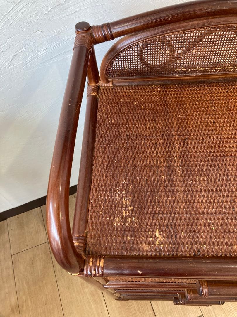 ラタン籐チェスト 家具 4段 タンス　レトロ アンティーク