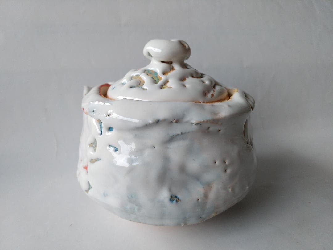 希少品 鬼萩 萩碗 宝瓶 佐々木建 作 萩煎茶器 共箱 煎茶道具 玉露 新品