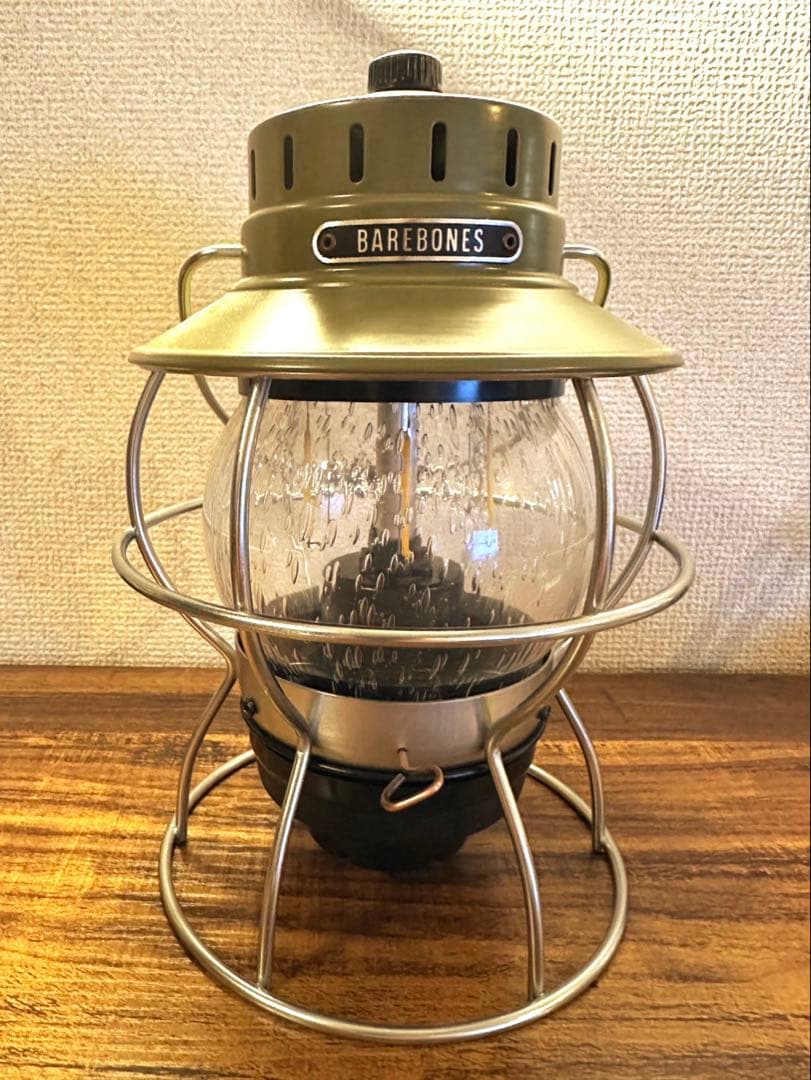 美品！BAREBONES Livingレイルロードランタン LEDオリーブドラブ