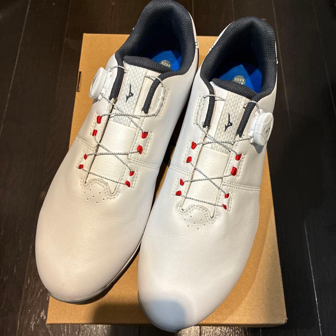 MIZUNO スパイクレスシューズ 27cm 4E ホワイト×ネイビー