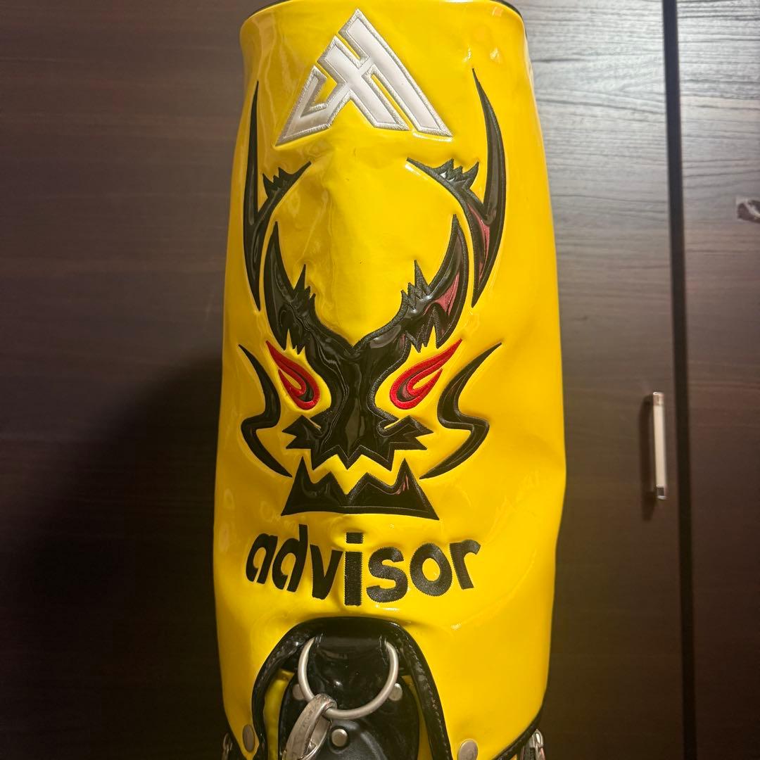 advisor ゴルフバッグ キャディバッグ イエロー ドラゴンデザイン