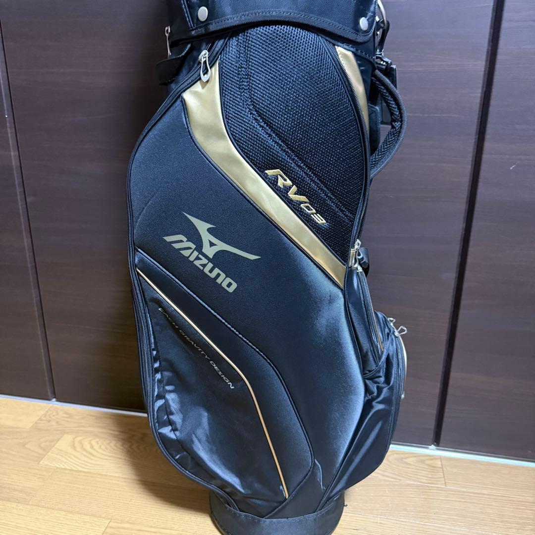 Mizuno RV02 ゴルフバッグ キャディバッグ ブラック/ゴールド