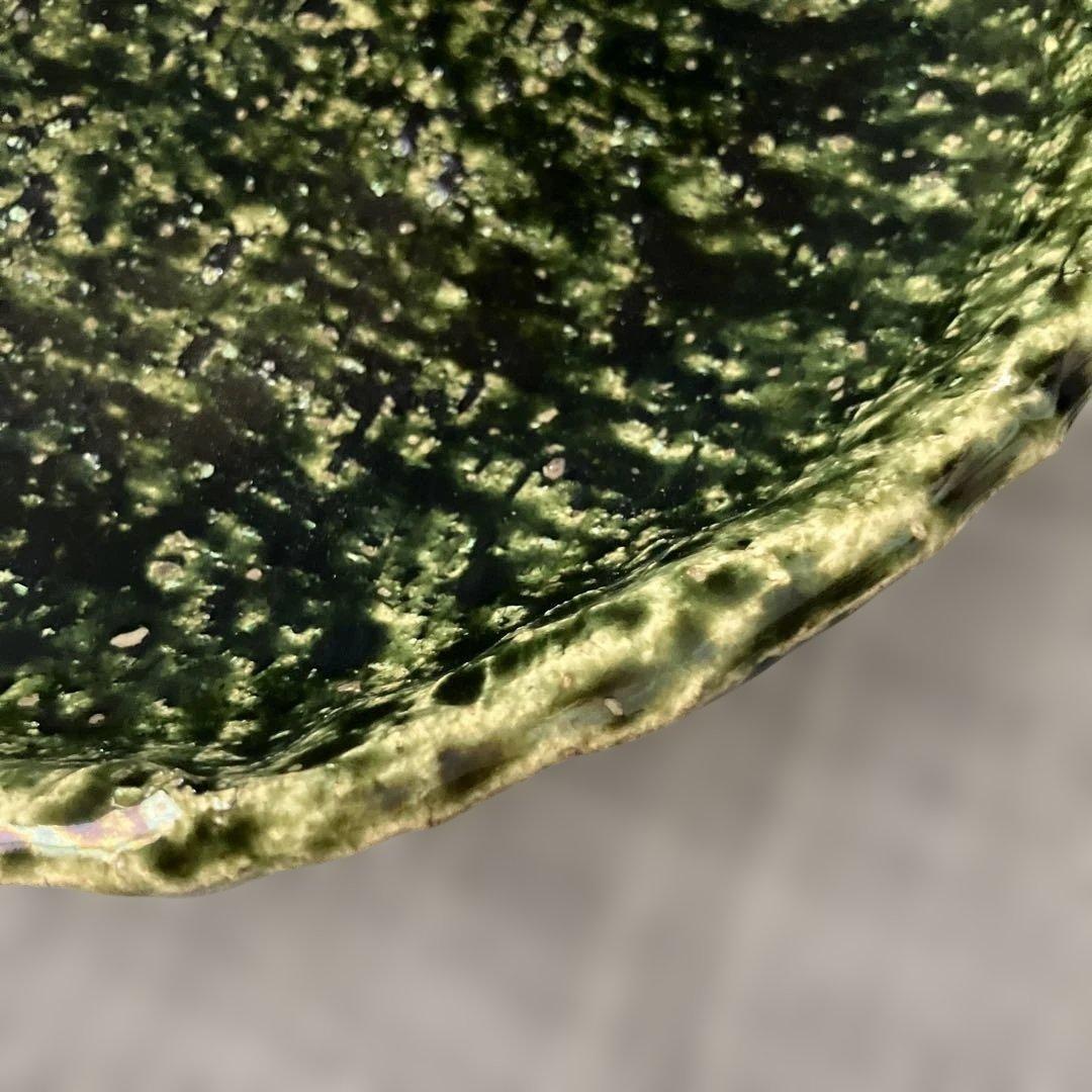 備前焼　織部焼　大皿　2枚