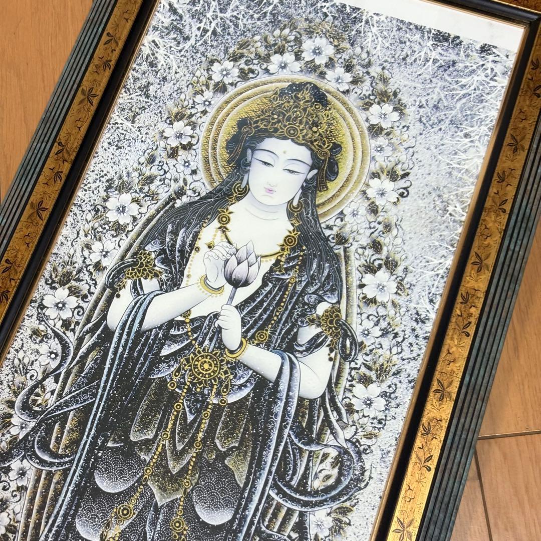 丸山寿美　ジグレー版画　『寿ぎ観音・清浄』 日本画 仏教美術 美術複製 L