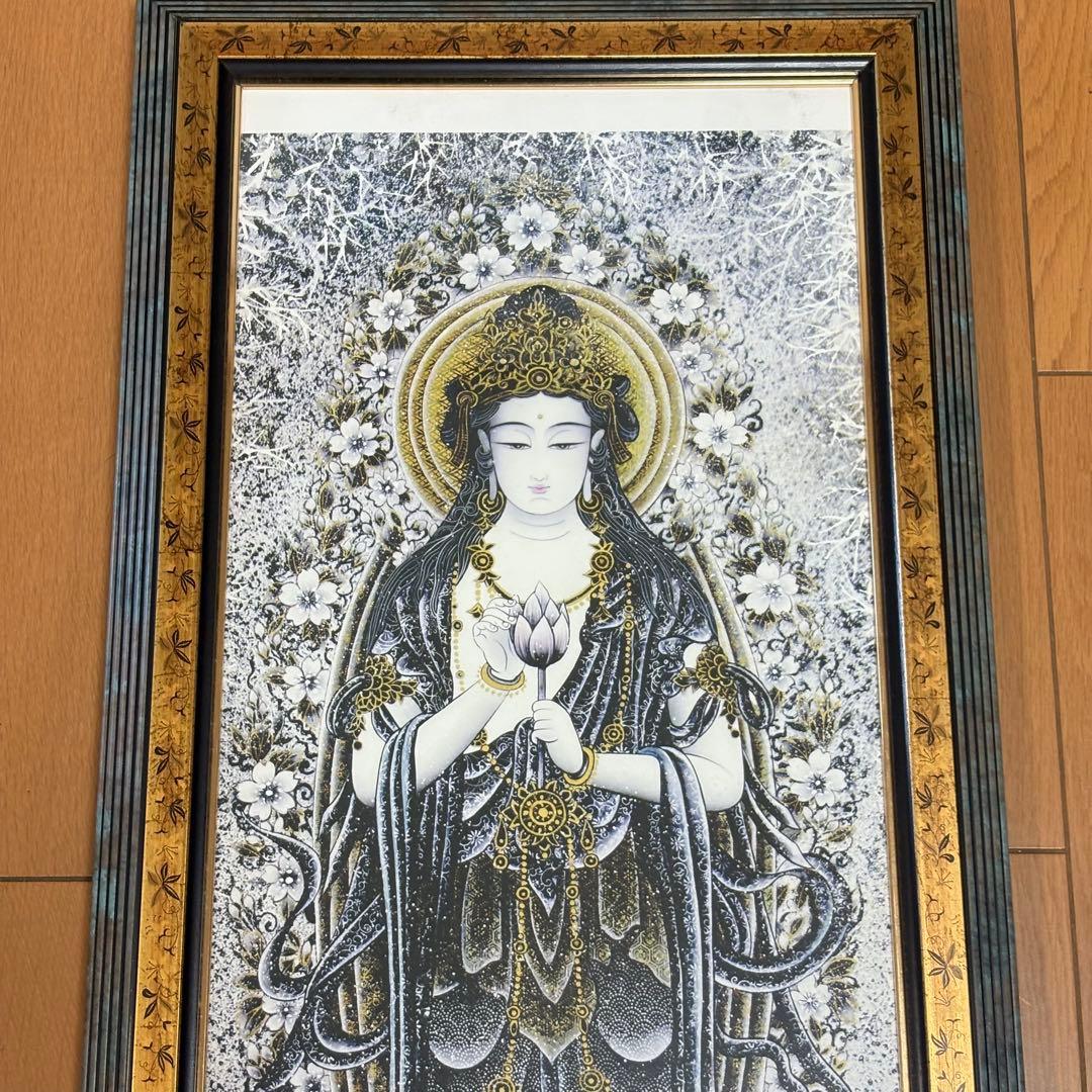 丸山寿美　ジグレー版画　『寿ぎ観音・清浄』 日本画 仏教美術 美術複製 L