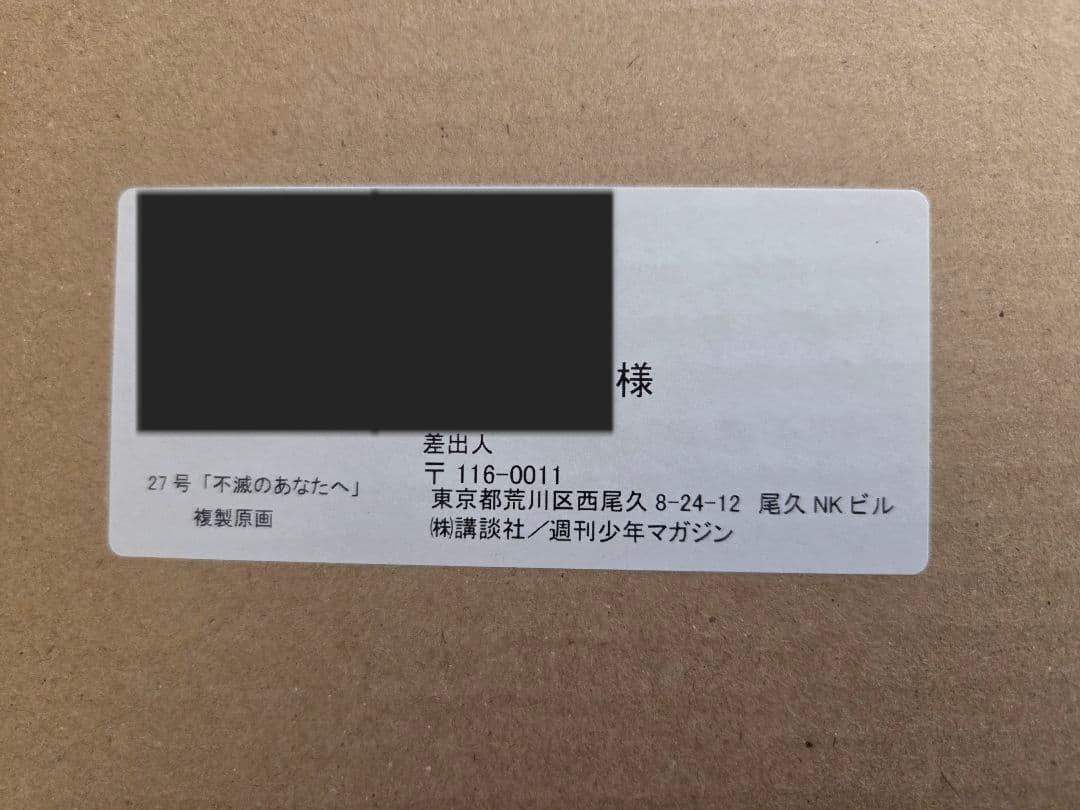 【激レア 懸賞当選品】週刊少年マガジン27号 不滅のあなたへ 複製原画