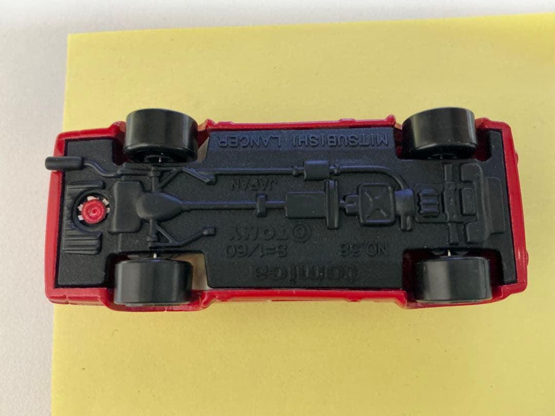 トミカ 黒箱　1/60 三菱ランサーターボ　赤白　ヴィンテージ　国産　日本製