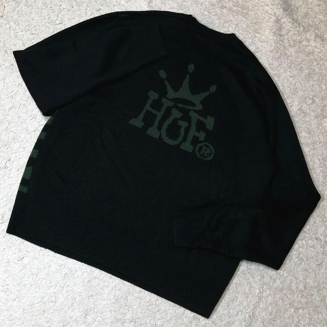 ★HUF★クラウン ニット★ニット ゼブラ M 総柄切替 ゴルフ カモフラ 美品