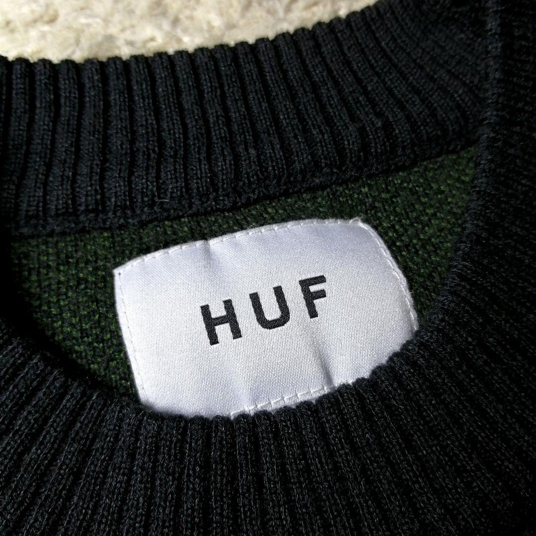 ★HUF★クラウン ニット★ニット ゼブラ M 総柄切替 ゴルフ カモフラ 美品