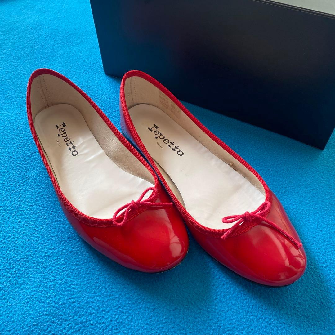 ☆再値下げ！【中古】「Repetto」サンドリオン エナメルバレエシューズ