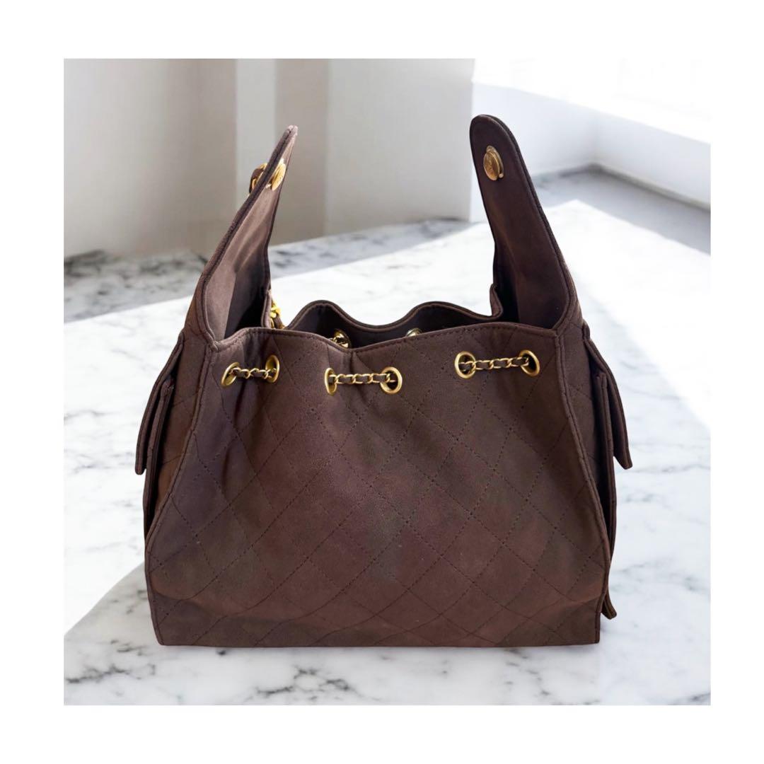 CHANEL25 ハンドバッグ ショルダー スエード ブラウン ノベルティ品